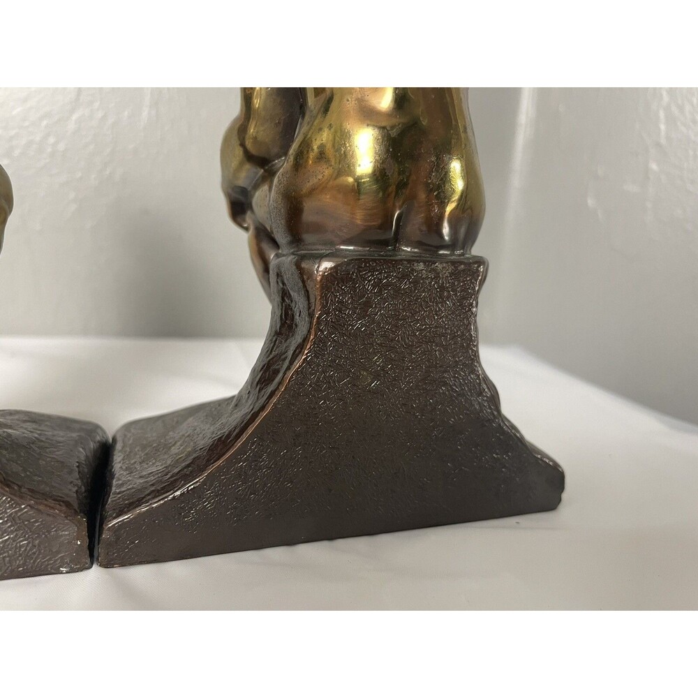Vintage Art Thinking Man Bookends The Thinker Aguste Rodin Style Philosophy - Picture 8 of 16